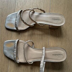 Reformation Cream Heeled Sandals